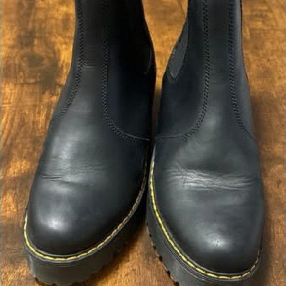 Dr. Martens Black Leather Chelsea Boots with Yellow Stitching - Picture 2 of 4